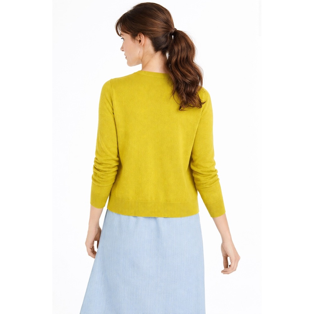 Charter Club Luxury Cashmere Cardigan Sweater Womens S‎ Bright Yellow Spring - Picture 7 of 14